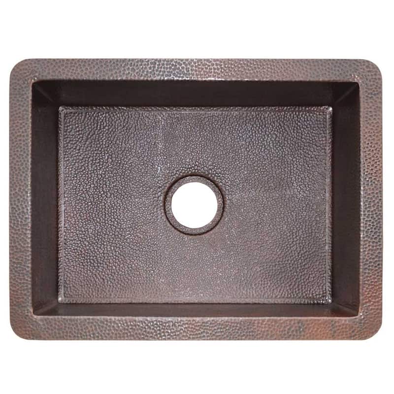 Native Trails Cocina 24" Single Basin 16 Gauge Hammered Copper Kitchen - Antique Copper