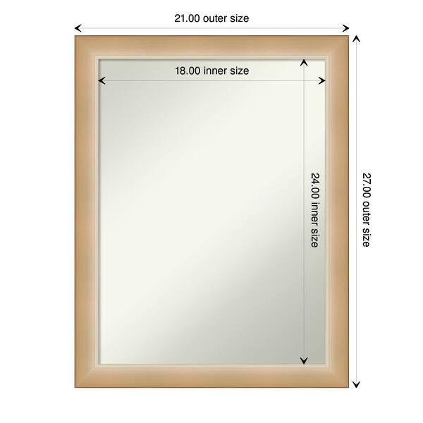 dimension image slide 2 of 5, Non-Beveled Bathroom Wall Mirror - Eva Ombre Gold Narrow Frame