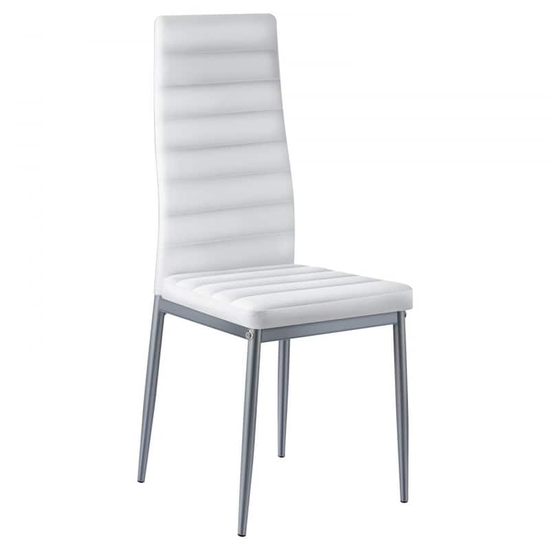 Metal PVC Leather Dining Chair Set Ergonomic Modern Seat