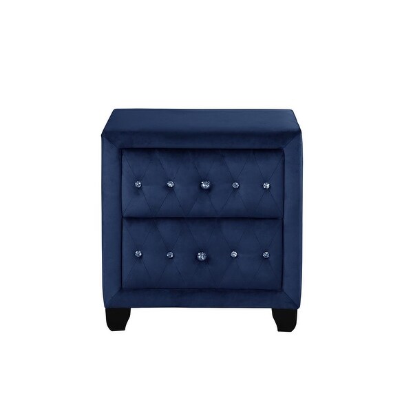 Sophia Crystal Tufted 2 Drawer Nightstand Made with Wood On Sale