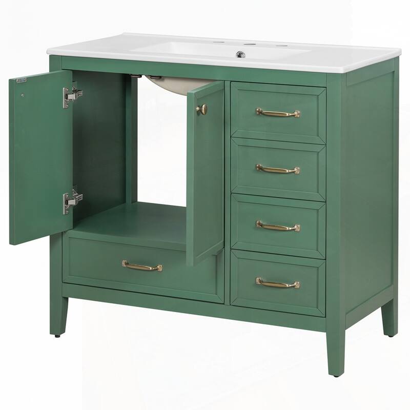 Bathroom Vanity with Sink and Bathroom Cabinet with Soft-Closing Door