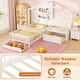 preview thumbnail 9 of 8, Gymax Twin Size House Bed Kids Platform Bed w/ Padded Bench & Floating