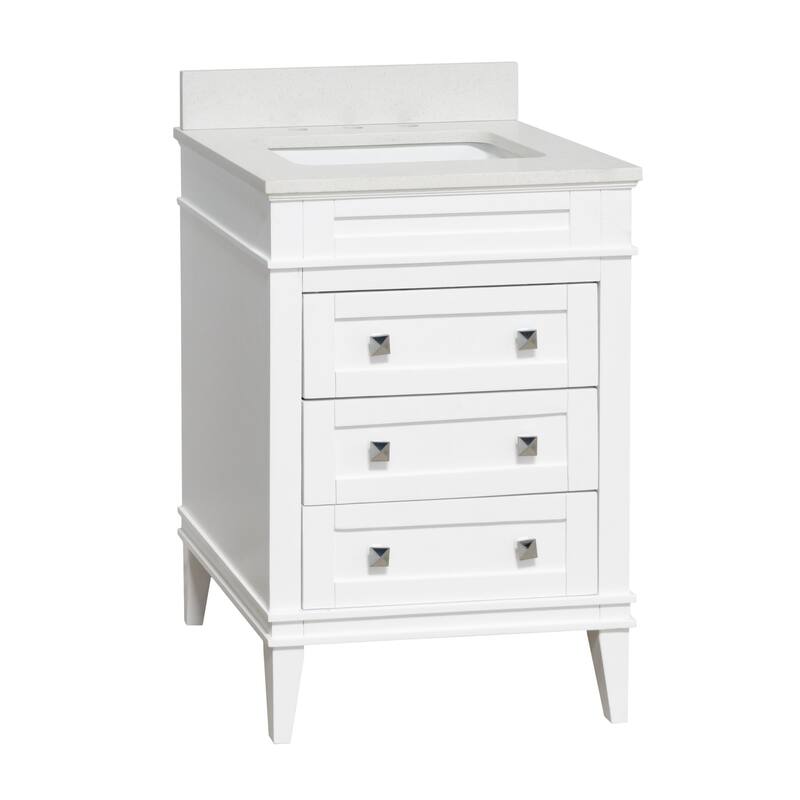 KitchenBathCollection Eleanor 24" Bathroom Vanity with Quartz Top
