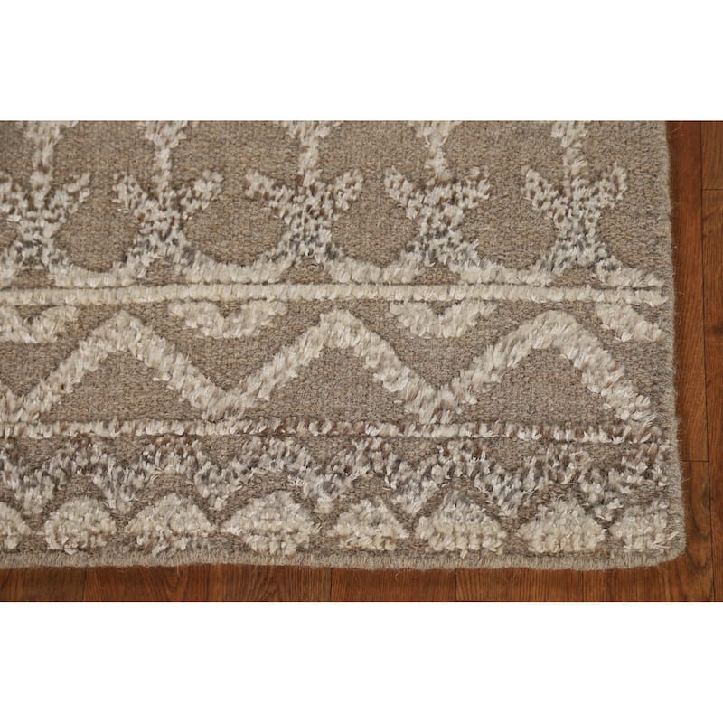 Earth Tone Moroccan Rug Hand-Knotted Oriental Wool Carpet - 2'0"x 3'0"