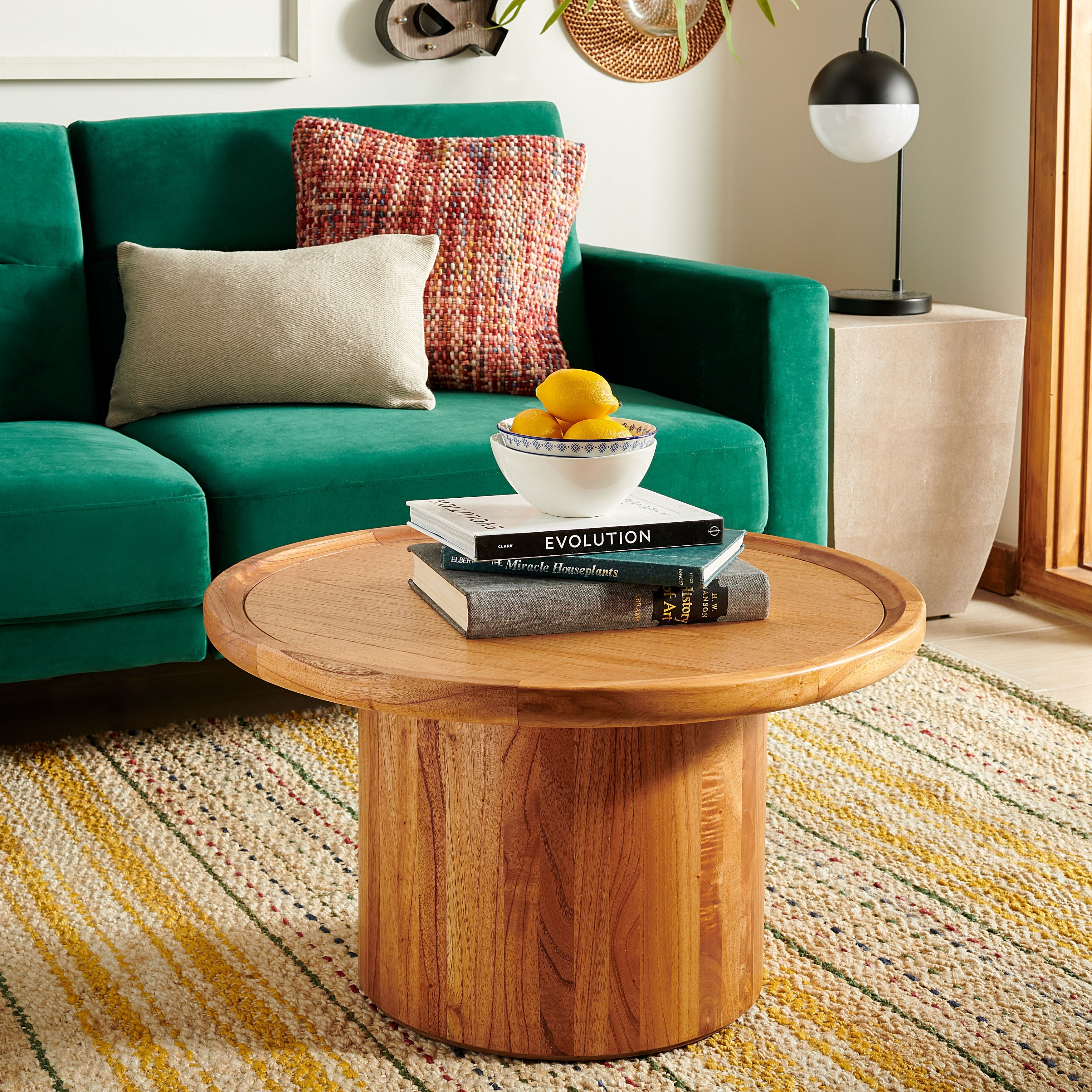 Safavieh Devin Round Pedestal Coffee Table Natural Overstock 22363821