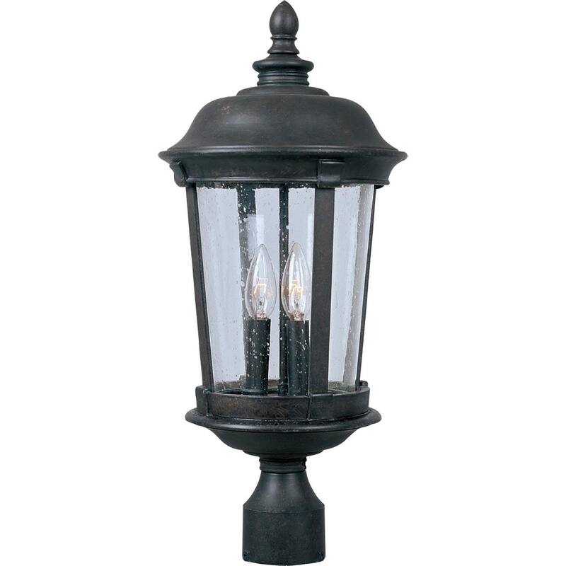 Maxim Dover 21" Tall 3 Light Post Light with Clear Seedy Glass