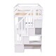 preview thumbnail 6 of 7, White Solid Wood Twin Size Loft Bed with Desk, Storage Drawers, Shelves, and Stairs, Maximized Space, Multifunctional