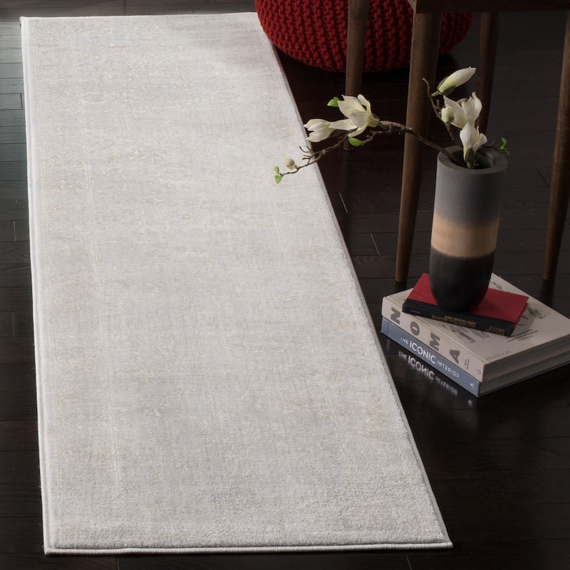 SAFAVIEH Carnegie Anara Modern Distressed Oriental Rug - 2'3" x 6' Runner - Light Grey/Cream