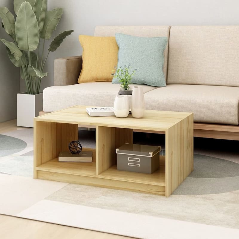 vidaXL Solid Pinewood Coffee Table 29.5"x13.2" Couch End Table Multi Colors - 29.5" x 19.7" x 13.2"