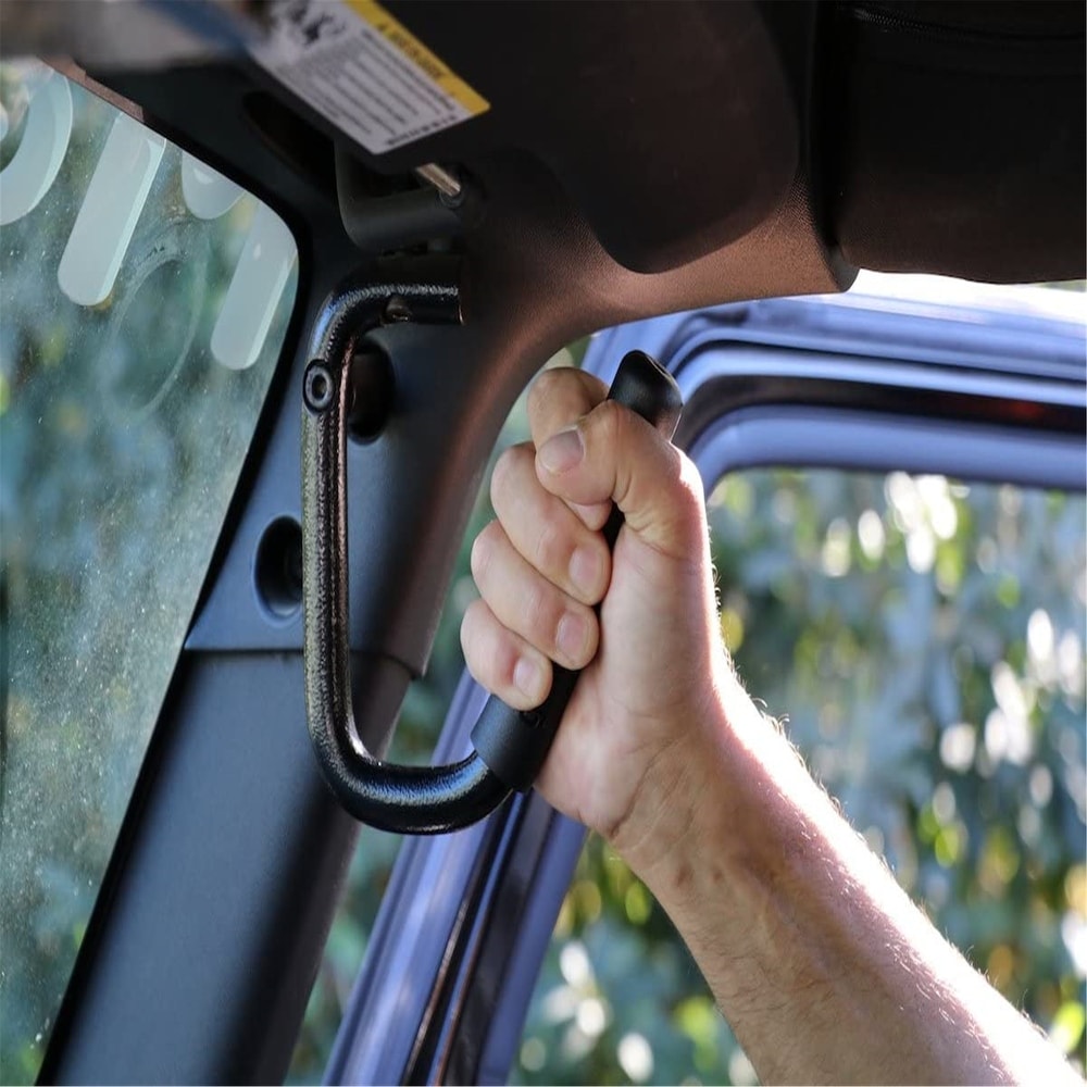 Front and Rear Grab Handles Kit Grab Bar For Jeep Wrangler JK 2DR/4DR 2007-2018 (2500 Crew Cab)