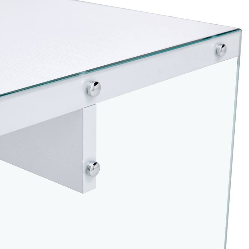 Dining Table, With Transparent Tempered Glass Legs