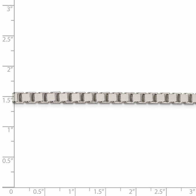 Curata 925 Sterling Silver Solid Polished 4.5mm Box Chain Necklace for Men