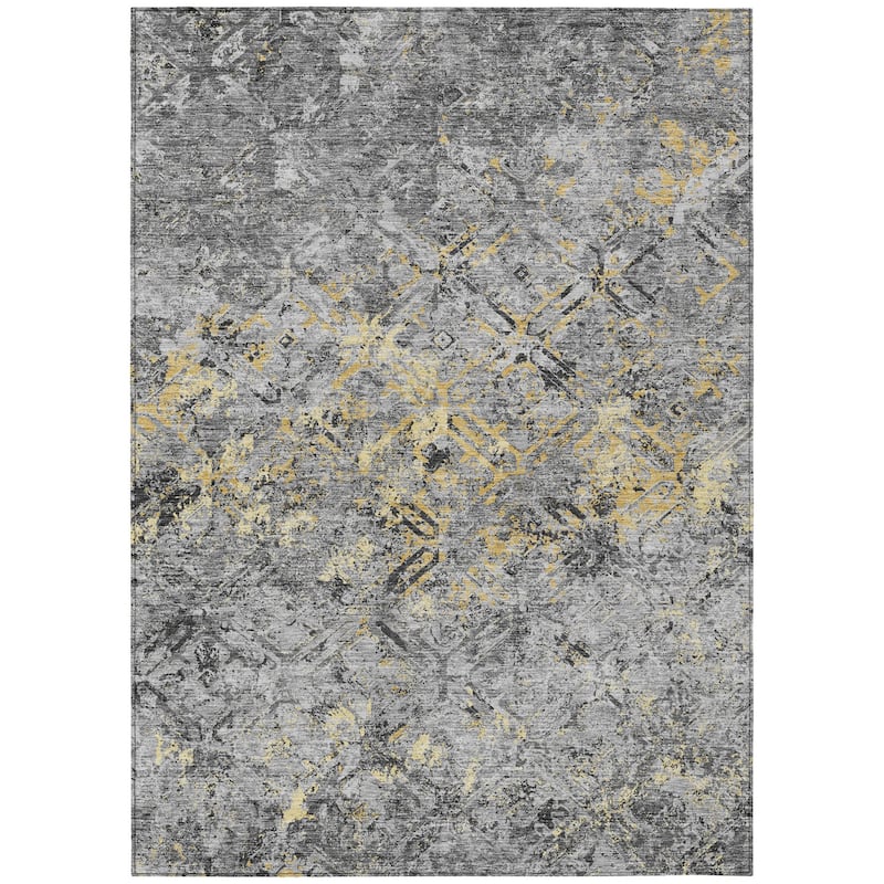 HomeRoots Geometric Transitional Rectangle Outdoor Rug
