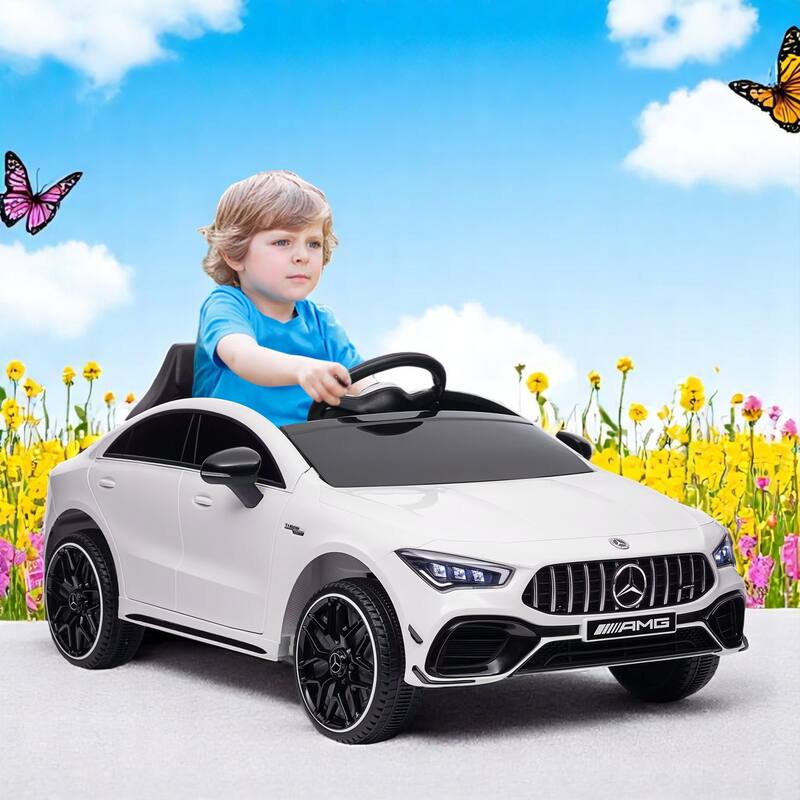 12V Licensed Electric Car Mercedes-AMG CLA 45 Ride-On Car for Kids with Remote Control, LED Lights, Music - Electric Vehicle