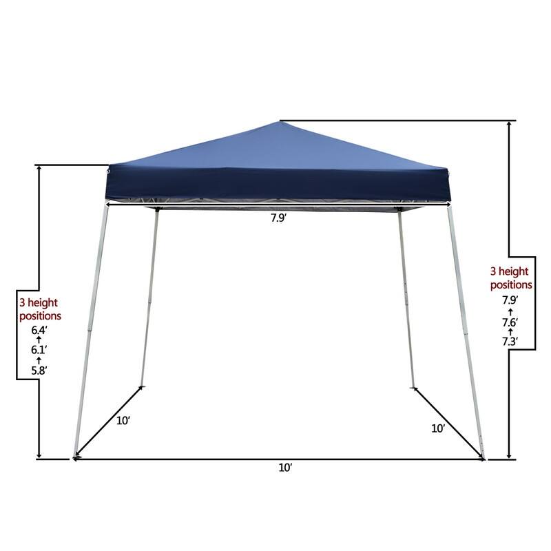 Camping Beach Gazebo Party Folding Sunshade Pop up Canopy Tent - Top 8x8 Ft-Blue - Down 10x10 Ft