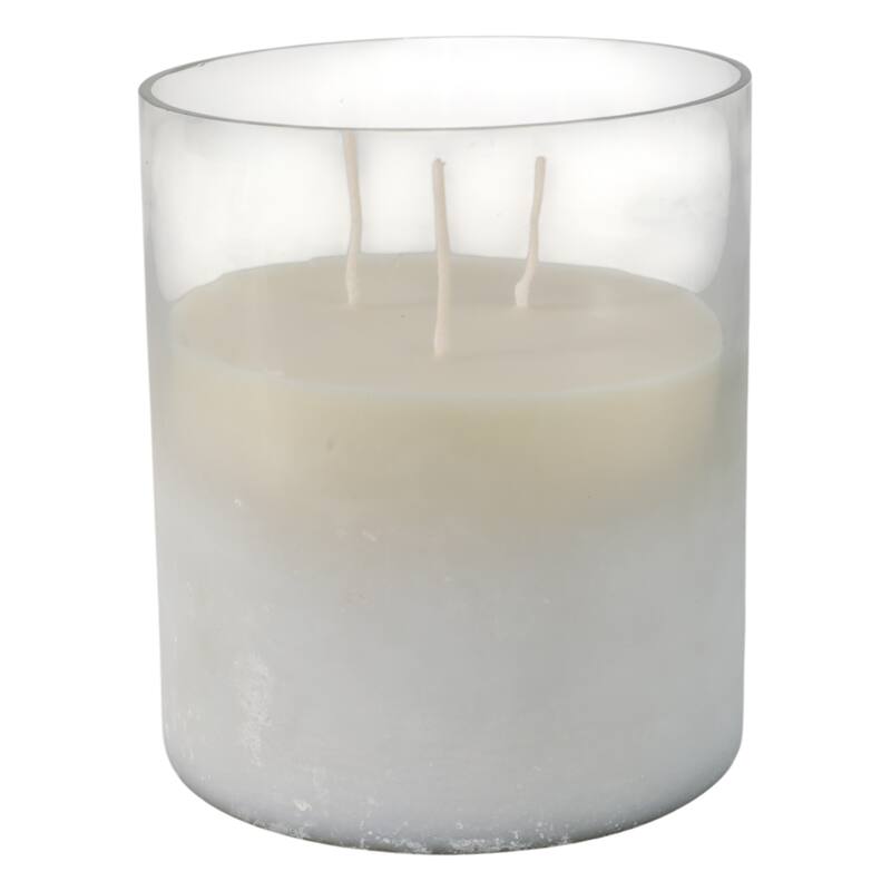 Indoor Candle Glass Wax Modern Decorative Accent Candle Sleek Design - 6" x 6" x 7"
