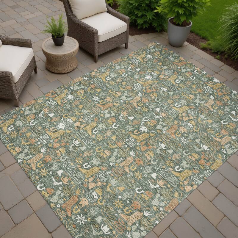 Machine Washable Indoor/ Outdoor Cowboy Dallas Chantille Rug