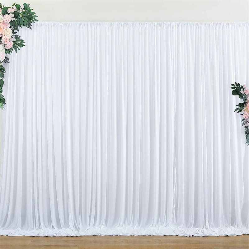 7 x 7ft Wedding White Backdrop Curtain Smooth Ice Silk Stage Background Curtain