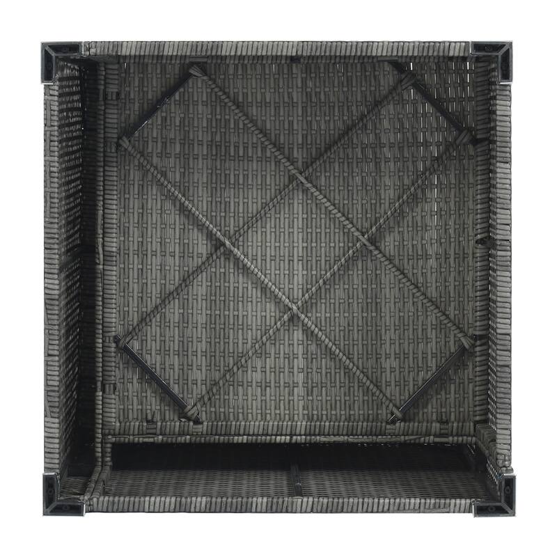 8-Pieces Outdoor Modular Sectional Sofa Sets Wicker Sectional Sofa Set Conversation Set with Tempered Glass Coffee Table