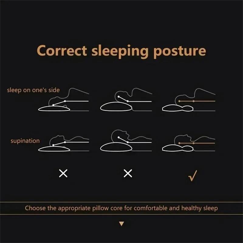Set of 4 Ergonomic Cervical Neck Pillows, Orthopedic Contour Support Bed Pillow with Washable Covers - N/A