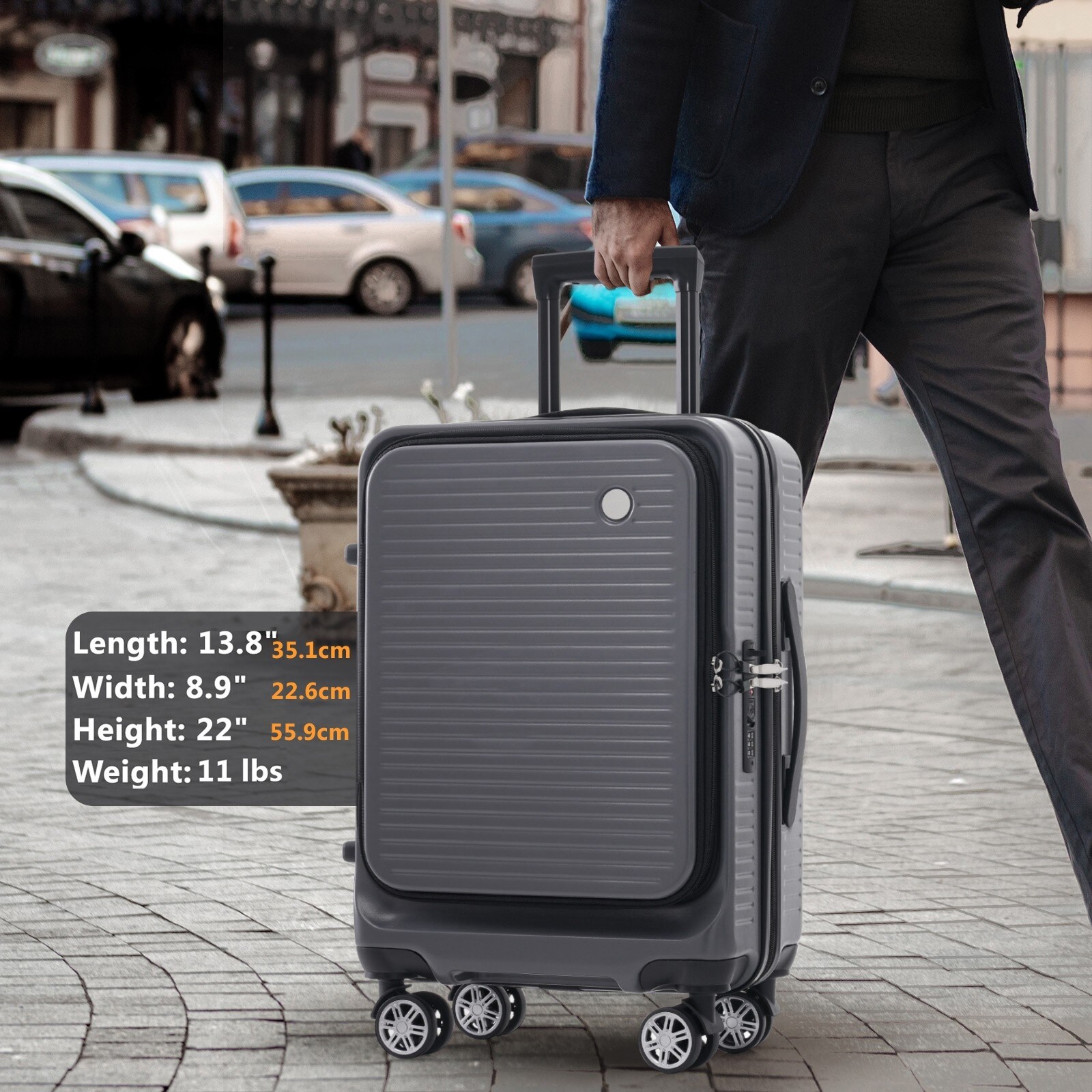 Carry-on Luggage 20 Inch Front Open Luggage Lightweight-image