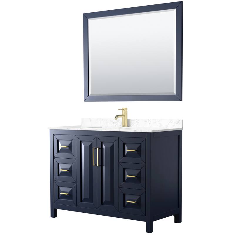 Daria 48 Inch Single Vanity, Cultured Marble Top, 46 Inch Mirror
