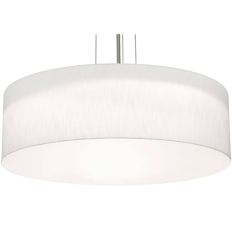 AFX Anton 30'' Medium Base Pendant - Satin Nickel Finish - Linen White