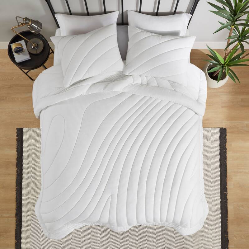 GDF Studio - Elowen Poly Jersey Puffy Comforter Set with Quilted Design