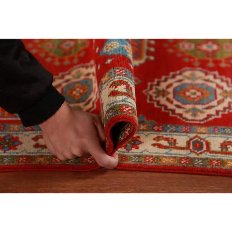 Traditional Red Kazak Foyer Rug Handmade Wool Carpet - 2'7"x 4'2"