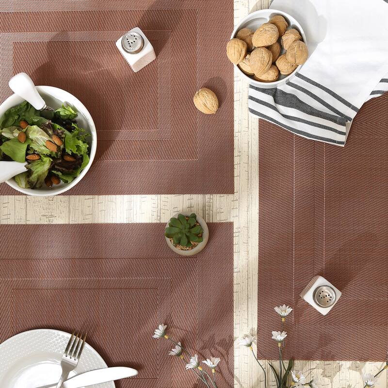 DII Sage Green PVC Doubleframe Placemat 6 Piece
