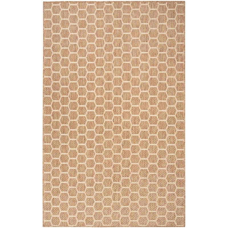 Nourison Reversible Indoor Outdoor Indoor/Outdoor Geometric Area Rug - 6' x 9' - Natural