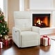 preview thumbnail 11 of 33, MCombo Modern Fabric Power Recliner, Electric Swivel Glider Rocker Recliner Chair for Nursery with USB Ports, Side Pockets 7763 Cream