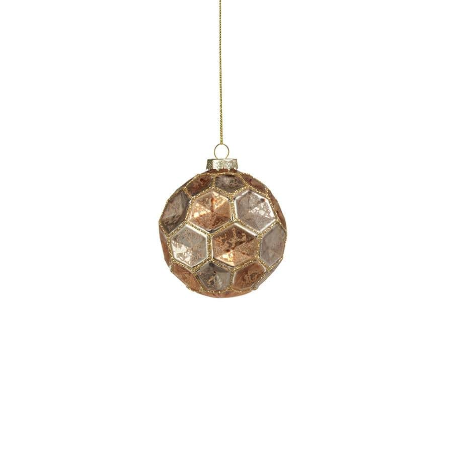 3" Dimpled Laurel Multi-colored Glass Ball Ornaments, Set of 6