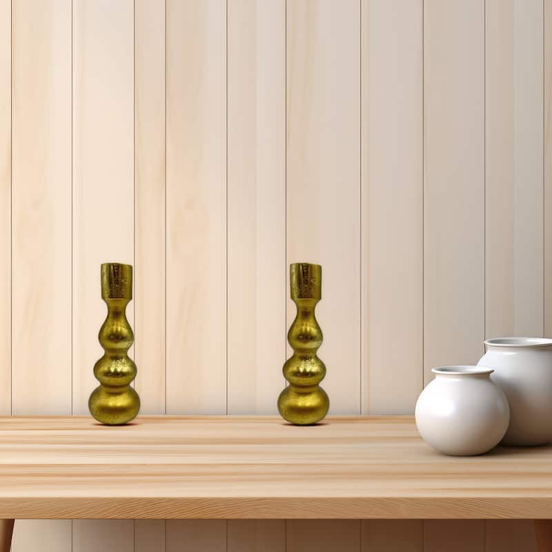 7 Inch Decorative Handmade Aluminum Modern Candle holder Set of 2 - 2.5 x 2.5 x 7 in
