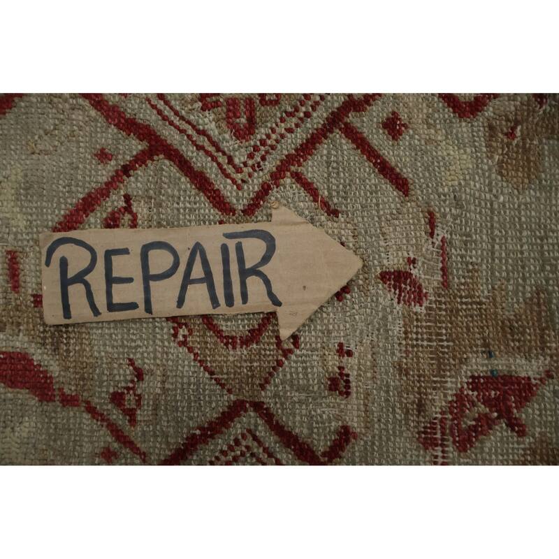 Hand Knotted Oriental 100% Wool Carpet Traditional Floral Beige & Ivories Sultanabad (Ziegler) Area Rug - 11' 0'' X 9' 1''