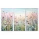 preview thumbnail 13 of 18, Designart "Wild Flowers Meadows" Flower Field Framed Art Set of 3 - Traditional Wall Art Set Purple Wall Decor 3 Pieces