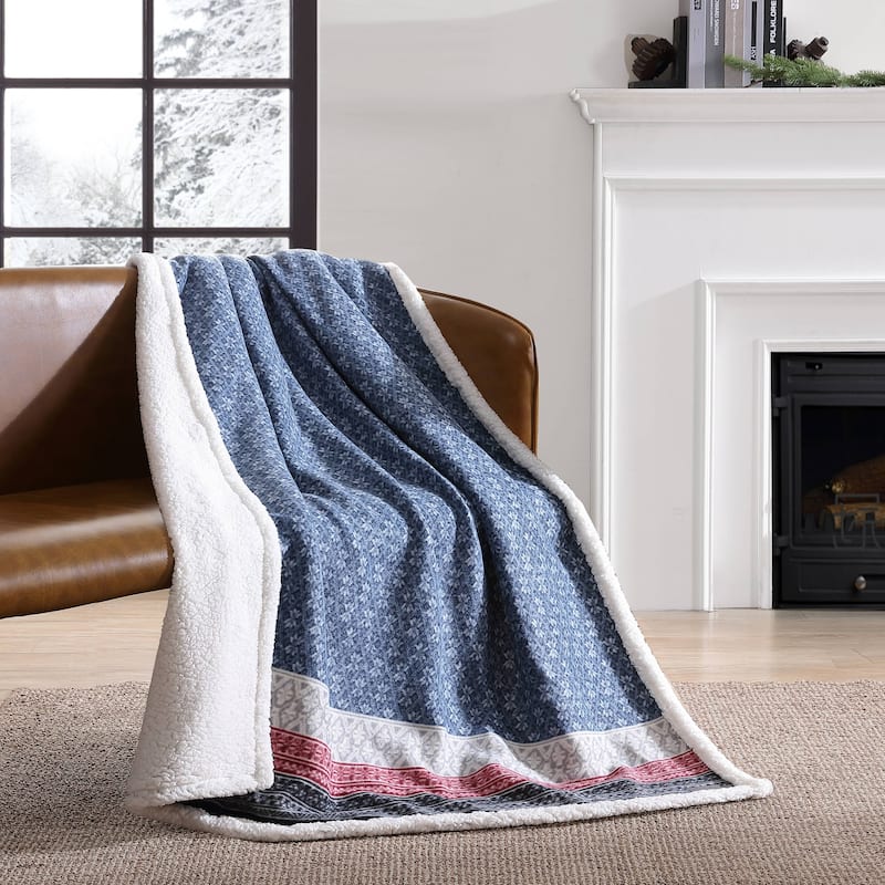 Eddie Bauer Ultra Soft Plush Fleece Reversible Oversized Throw Blankets