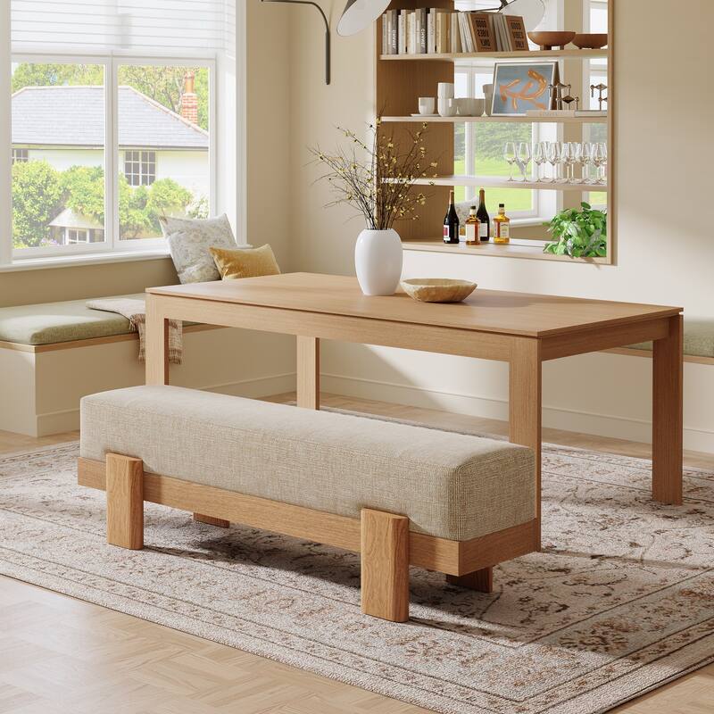 Upholstered Dining Bench, Padded Seat Kitchen Bench, Accent Seat Living/Dining Room Stool