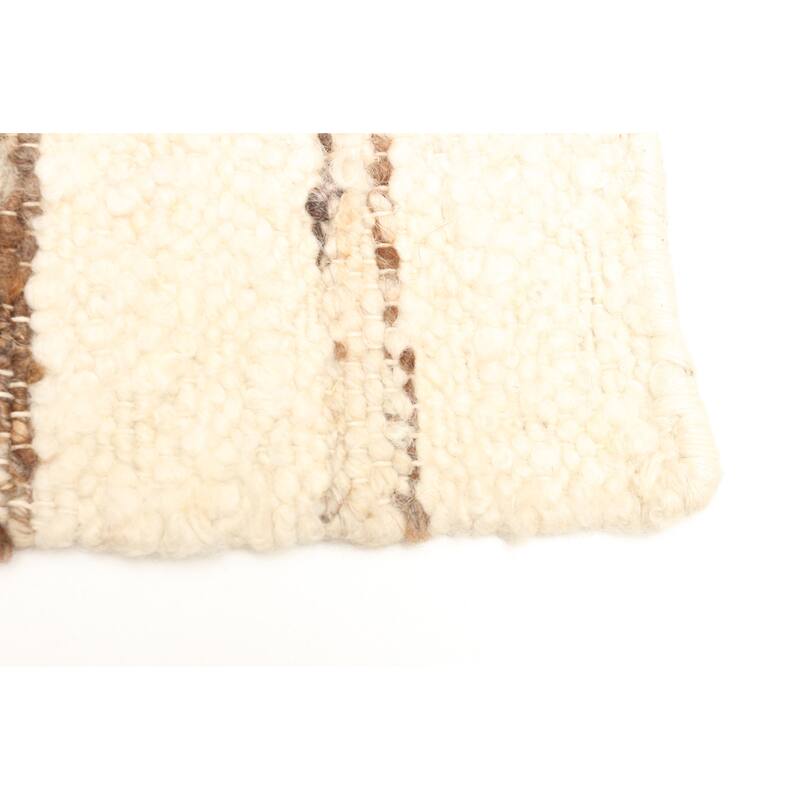 ECARPETGALLERY Braid weave Sienna Cream Wool Rug - 5'5 x 7'3