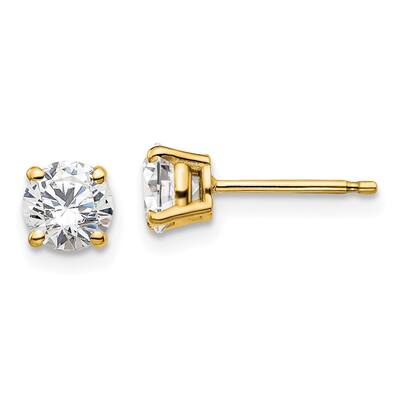 14k Yellow Gold Certified Lab Grown Diamond Stud Earrings (1.00 cttw, Clarity- SI1-SI2, Color- G-H)