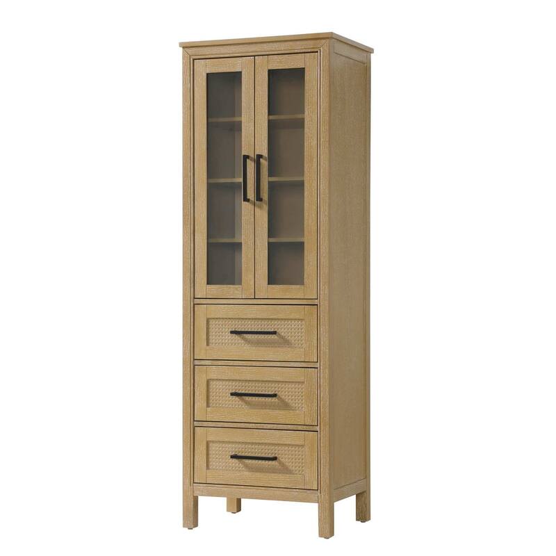 Winslow 16-28 Inch Bath Storage Glass Cabinet