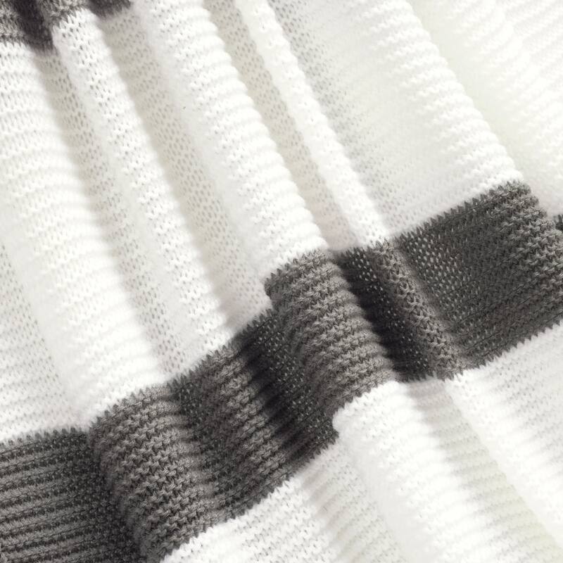 Lush Decor Boho Knitted Braided Tassel Throw Single