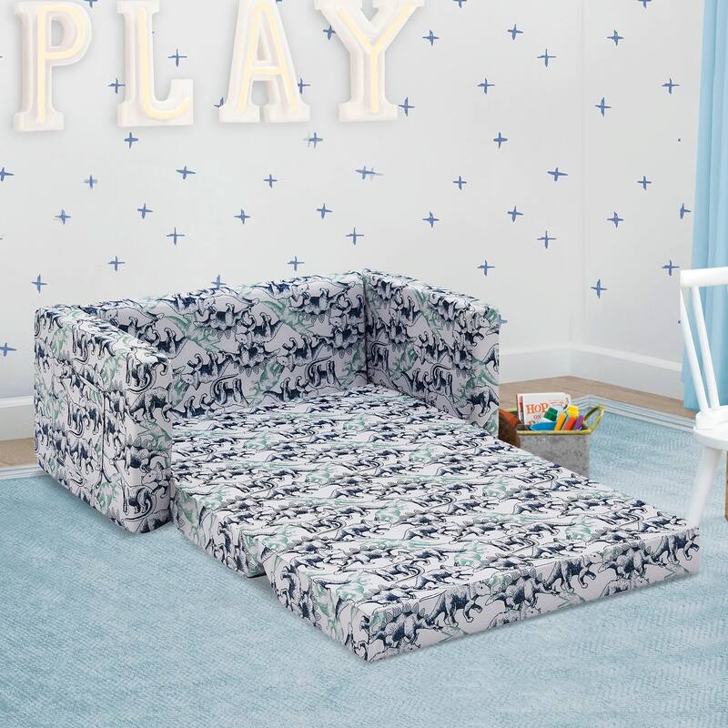 Kids Fold Out Couch 2-in-1 Children Convertible Sofa to Lounger