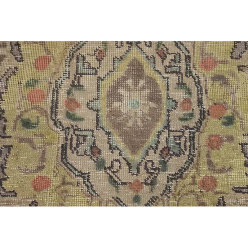 Hand Knotted Oriental 100% Wool Carpet Traditional Medallion Navy Blue & Blues Tabriz Area Rug - 10' 9'' X 7' 8''