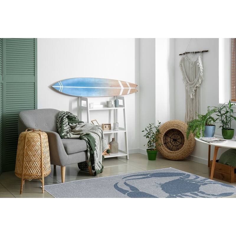 Crab Dip Nautical Chenille Rug