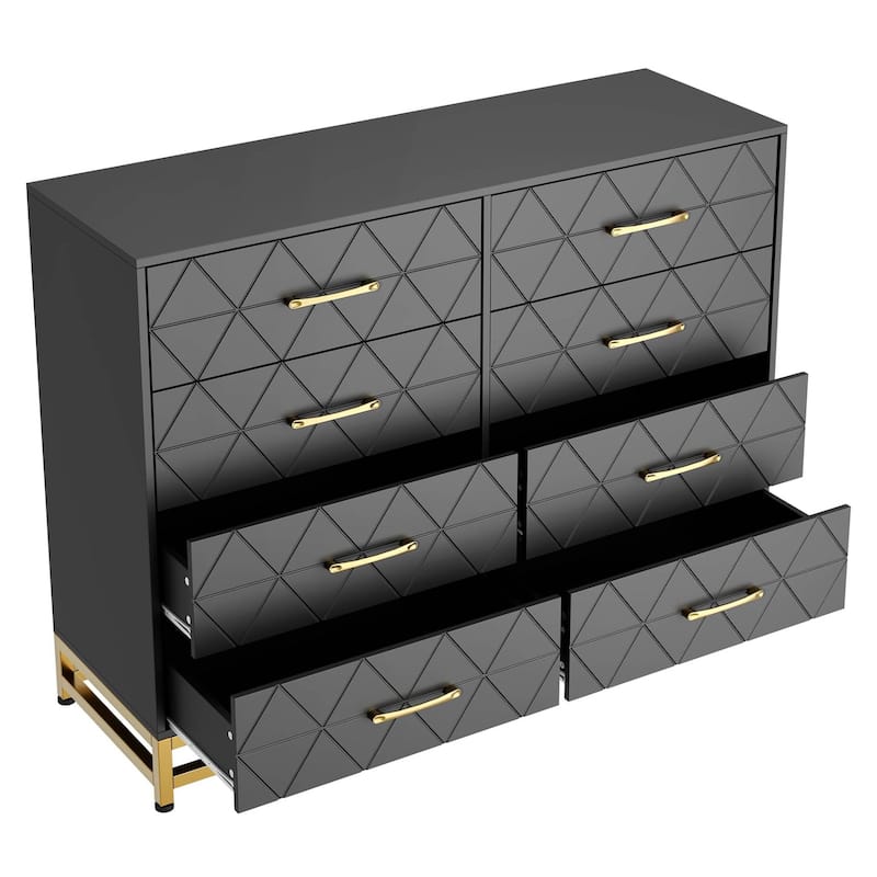 8-Drawer Dresser for Bedroom & Closet, Modern Wooden Storage Chest