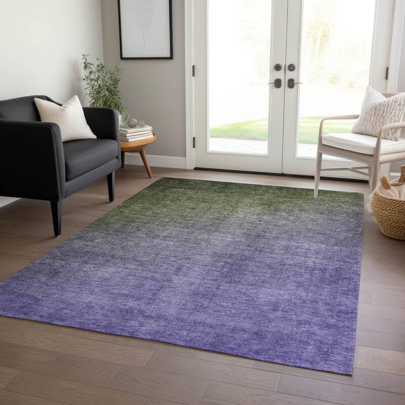 Falo Ombre Weather Resistant Classic Meets Modern Round Outdoor Rug