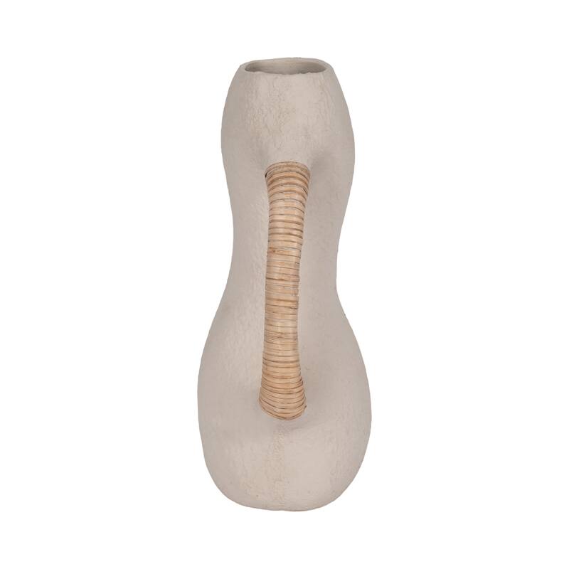 Sagebrook Home Ecomix Ivory Nolvety Organic Vase with Caning