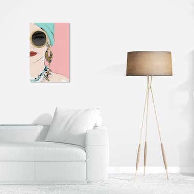 Wynwood Studio Canvas Fashion and Glam Lovely Tropical View Pink and Teal Glam Wall Art Canvas Print