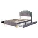preview thumbnail 25 of 39, Queen Velvet Platform Bed with RGB Lights & 4 Drawers - Modern Design